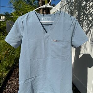 FIGS DUSTY BLUE CATARINA TOP (XS)